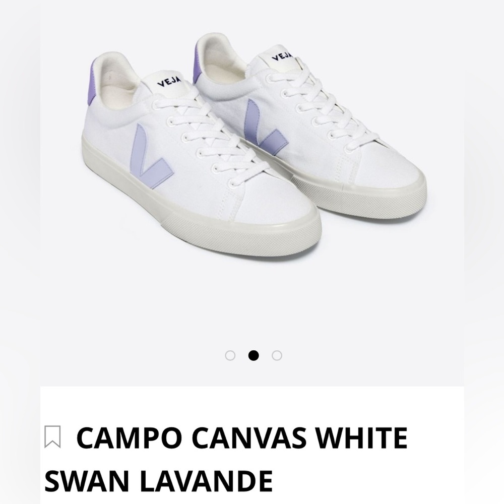 NWT. Veja Campo Canvas in White Swan Lavande. US Size 9. UK Size 40.